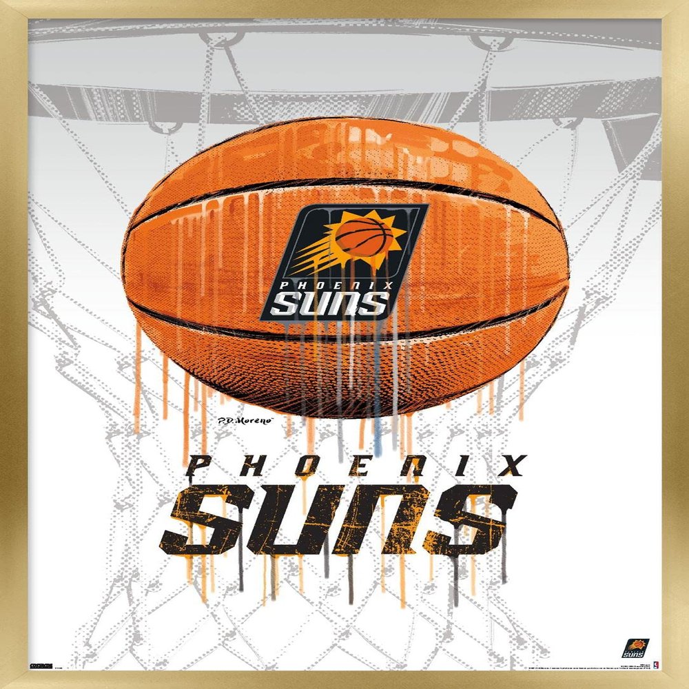 Trends International NBA Phoenix Suns - Drip Basketball 21 Wall Poster, 22.375" x 34", Gold Framed Version