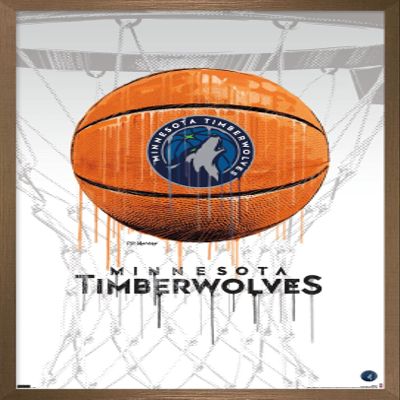 Trends International NBA Minnesota Timberwolves - Drip Basketball 21 Wall Poster, 14.725" x 22.375", Bronze Framed Version