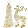 3.5" X 8" X 16" Gold Crystal Christmas Tree view 1