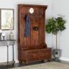 Deco 79 Wood Coat Rack with Clock and Hooks, 46" x 19" x 78", Brown view 2