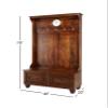 Deco 79 Wood Coat Rack with Clock and Hooks, 46" x 19" x 78", Brown view 3