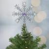 11" LED Lighted Coloring Changing Twinkling Snowflake Christmas Tree Topper view 2