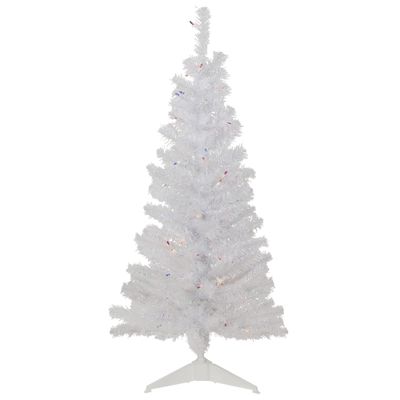 Pre-Lit Medium Rockport White Pine Artificial Christmas Tree - 4' - Multi Lights