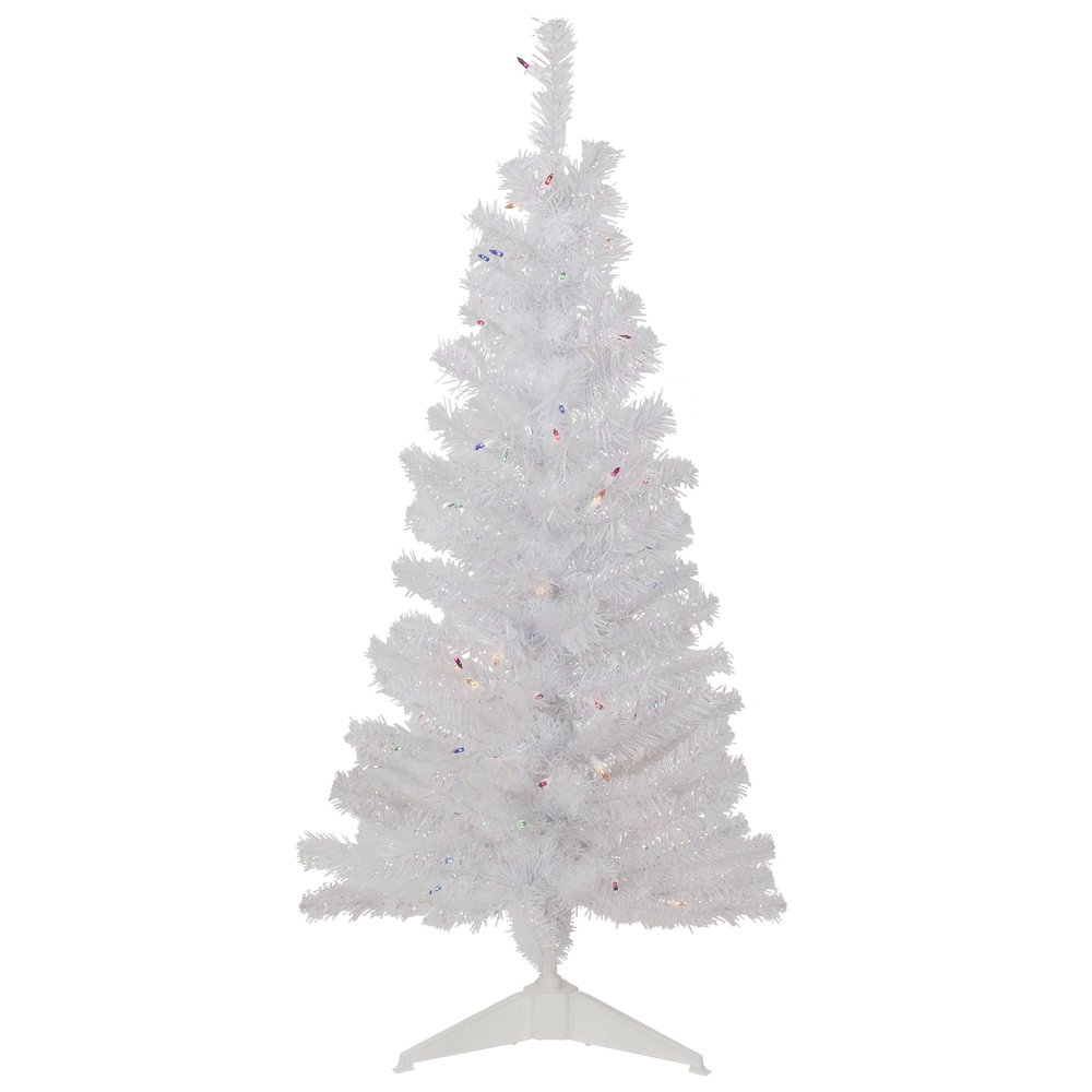 Pre-Lit Medium Rockport White Pine Artificial Christmas Tree - 4' - Multi Lights