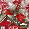 Christmas Wreath Home for The Holidays House Handmade Deco Mesh Available in 24 inch Diameter and 28 inch Diameter view 3