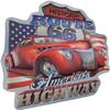 America's Highway Historic Route 66 Automotive Embossed Metal Sign view 1