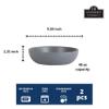 10 Strawberry Street Wazee Matte 9"/48oz Serving Bowl, Set of 2, Charcoal view 2