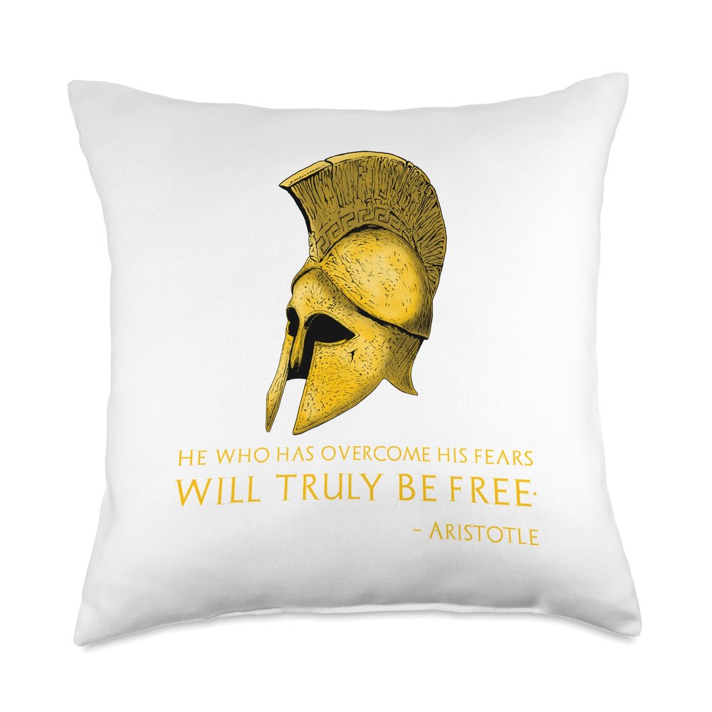 Ancient Greek Philosophy Quote - Aristotle On Being Free Throw Pillow