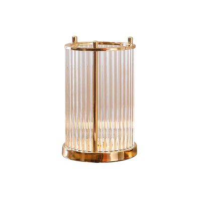 Flower Vase Modern Frame Cylinder Clear Vase Gold Small + Large Glass Flower Vase with Metal Rack Stand Centerpiece for Home Office Wedding Vase for Decor (Size : Small)