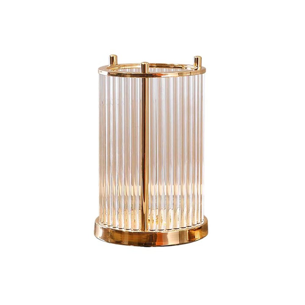 Flower Vase Modern Frame Cylinder Clear Vase Gold Small + Large Glass Flower Vase with Metal Rack Stand Centerpiece for Home Office Wedding Vase for Decor (Size : Small)