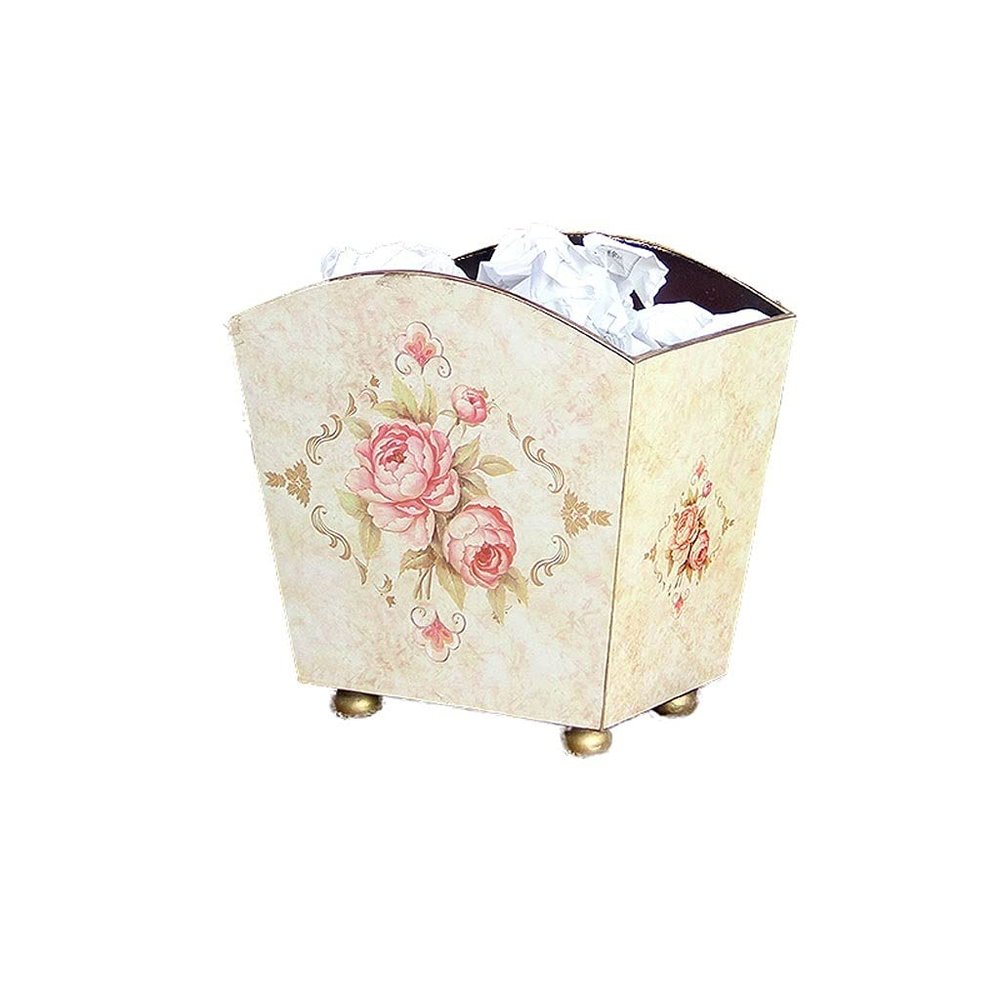 BDPP Trash Can Square Trash Can Retro Garbage Can No Lid Garbage Bin Suitable for Bedroom Living Room Office USO Interior y Exterior (Color : A)