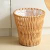 BDPP Trash Can Wicker Woven Trash Can Retro Garbage Can Creative Garbage Bin Suitable for Bedroom Kitchen and Bathroom-with Liner USO Interior y Exterior (Color : A) view 3