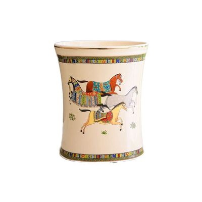 BDPP Trash Can Retro Trash Can Cute Mini Garbage Can Light Luxury Garbage Bin Suitable for Bathroom Dressing Table Desktop Home Decoration USO Interior y Exterior (Color : A)