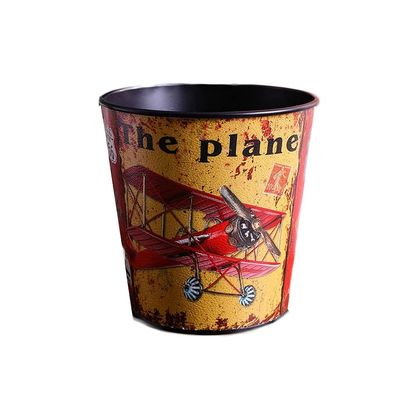 BDPP Trash Can Desktop Trash Can Round Garbage Can Retro Decorative Garbage Bin Waterproof and Shatterproof Efficient Storage USO Interior y Exterior (Color : C)