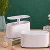 BDPP Trash Can Lid Trash Can Double-Layer Garbage Can Desktop Garbage Bin Suitable for Bedroom and Kitchen-Double Compartments USO Interior y Exterior (Color : A) view 2