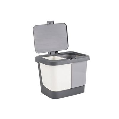 BDPP Trash Can Trash Can with Lid Square Desktop Garbage Can Double-Compartment Garbage Bin Suitable for Kitchen Bedroom Bathroom USO Interior y Exterior (Color : A)