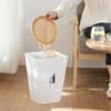 BDPP Trash Can Lidless Trash Can Modern Garbage Can Square Garbage Bin Suitable for Bedroom Kitchen Bathroom-with Pressure Ring USO Interior y Exterior (Color : A) view 3