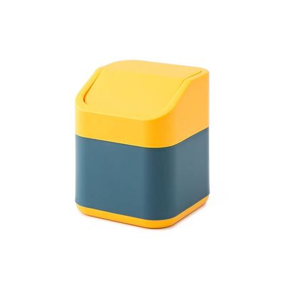 BDPP Trash Can Cute Mini Trash Can Countertop Garbage Can Plastic Garbage Bin Suitable for Car Office Family-with Swing Cover USO Interior y Exterior (Color : A)