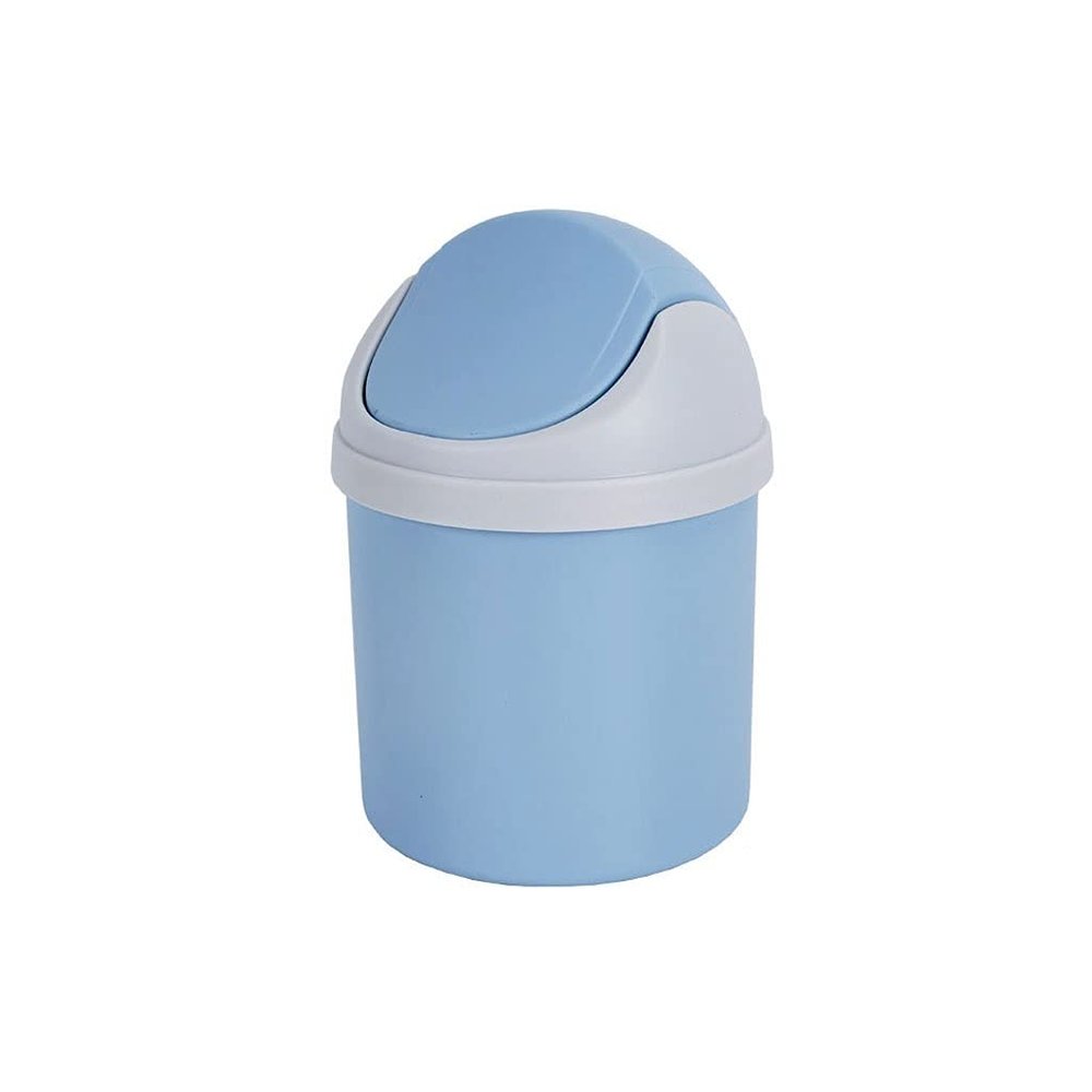 BDPP Trash Can Mini Cute Trash Can,Desktop Garbage Can,Plastic Garbage Bin,Suitable for Office Desktop Kitchen-with Swing Cover USO Interior y Exterior (Color : A)