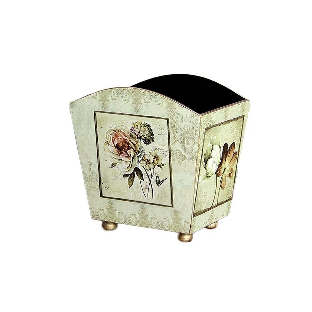 BDPP Trash Can Square Trash Can Retro Garbage Can No Lid Garbage Bin Suitable for Bedroom Living Room Office USO Interior y Exterior (Color : D)