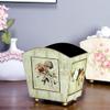 BDPP Trash Can Square Trash Can Retro Garbage Can No Lid Garbage Bin Suitable for Bedroom Living Room Office USO Interior y Exterior (Color : D) view 3