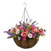 Bo Lala Home Decoration Chain Hanging Basket Flowerpot Fake Lavender Artificial Daisy Silk Flowers (Medium Basket) view 2