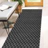 2' x 14' Runner Rugs with Rubber Backing, Indoor Outdoor Utility Carpet Runner Rugs, Checkered Gray, Can Be Used as Aisle for The RV and Boat, Laundry Room and Balcony view 1