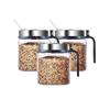 Canisters Set Jars with Stainless Steel Lids,Glass Storage Containers Airtight,Clear Glass Airtight Jars for Home Kitchen (Color : B) view 1
