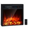 Tangkula 18 Inch Recessed Electric Fireplace Insert, 1500W Freestanding Fireplace Stove Heater W/Adjustable Flame Effect & Temperature, Built-in Thermostat, Timing Function, Remote Control view 1