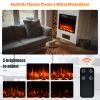 Tangkula 18 Inch Recessed Electric Fireplace Insert, 1500W Freestanding Fireplace Stove Heater W/Adjustable Flame Effect & Temperature, Built-in Thermostat, Timing Function, Remote Control view 2