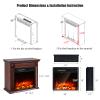 Tangkula 18 Inch Recessed Electric Fireplace Insert, 1500W Freestanding Fireplace Stove Heater W/Adjustable Flame Effect & Temperature, Built-in Thermostat, Timing Function, Remote Control view 4