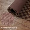 2' x 16' Runner Rugs with Rubber Backing, Indoor Outdoor Utility Carpet Runner Rugs, Checkered Brown, Can Be Used as Aisle for The RV and Boat, Laundry Room and Balcony view 3