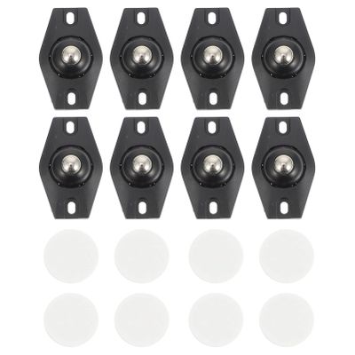 DOITOOL 8pcs Sticky Caster Wheels Self-Adhesive Casters for Smooth Movement of Storage Boxes Trash Cans and Furniture Easy to Install Material
