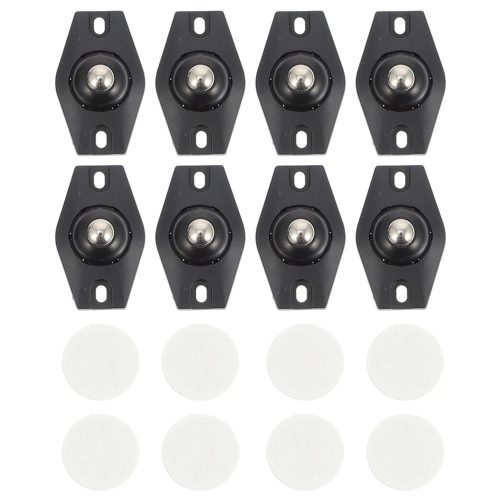 DOITOOL 8pcs Sticky Caster Wheels Self-Adhesive Casters for Smooth Movement of Storage Boxes Trash Cans and Furniture Easy to Install Material