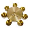 PSQURMART Spice Jar Container Brass Masala Box Spice Box Masala Dani Box Set With 7 Brass Containers and 1 Brass Spoon, Masala Spice Container Golden Spice Container with Embossed Lid (Design-3) view 2
