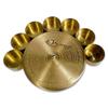 PSQURMART Spice Jar Container Brass Masala Box Spice Box Masala Dani Box Set With 7 Brass Containers and 1 Brass Spoon, Masala Spice Container Golden Spice Container with Embossed Lid (Design-3) view 3