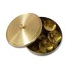 PSQURMART Spice Jar Container Brass Masala Box Spice Box Masala Dani Box Set With 7 Brass Containers and 1 Brass Spoon, Masala Spice Container Golden Spice Container with Embossed Lid (Design-3) view 4
