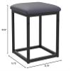 LUGSHIREE 5 in 1 Nesting Ottoman Cube Chair, Stackable Stools, Leather Square Ottoman Bench, Foot Stool with Wheels for Living Room,Dining Room 15.75x15.75x16.54 inches view 3