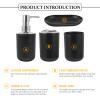 Beaupretty Bathroom Sets Accessories Black Lotion Bottle Toothbrush Cup Gargle Cups Soap Dish Stylish Wash Supplies for Home view 2