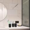Beaupretty Bathroom Sets Accessories Black Lotion Bottle Toothbrush Cup Gargle Cups Soap Dish Stylish Wash Supplies for Home view 3