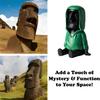 ZKSYLSM Easter Island Moai Statue Decor,Resin Imitation Stone Statue Figurine Sculpture,Pen Holder, Mobile Phone Holder,Decor Desktop,Bookshelf,Tabletop,Black (Black) view 3