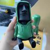 ZKSYLSM Easter Island Moai Statue Decor,Resin Imitation Stone Statue Figurine Sculpture,Pen Holder, Mobile Phone Holder,Decor Desktop,Bookshelf,Tabletop,Black (Black) view 4