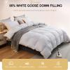 BDMFJY Super Soft King Down Comforter Duvet, Queen Comforter with 95% White Goose Down Filled with Core 100% Cotton Quilted Duvet for All-Season, Luxurious Hotel Collection,Gray,220x240cm(4.5kg) view 2