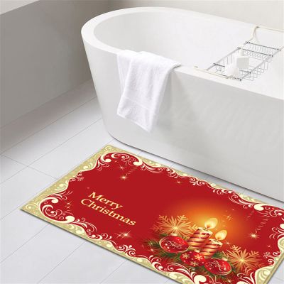 JLCP Christmas doormats Welcome Floor mat Merry Christmas Non-Slip & Absorbent Red Christmas Dcor Rugs for Living Room Kitchen Bathroom,Machine Washable,40x60cm/15.7"x23.6"