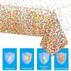 3 Pieces Confetti Sprinkles Birthday Tablecloth for Happy Birthday Decoration Plastic Disposable Rectangle Sprinkles Party Table Covers for Kids Two Sweet Donut Weddings Party Favors, 54 x 108 Inches view 3