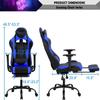 Capacmkseh PC Computer Lumbar Support Headrest,High Back Racing Office Video Gaming Rolling Swivel Task Chair for Kids or Adults,Blue view 3
