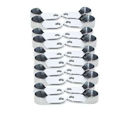 Yinpecly 20 Pack Oval Closet Rod End Supports Zinc Alloy Wardrobe Bracket Closet Rod Holder Pole Socket Fit for Rod Diameter 1"/25.5mm
