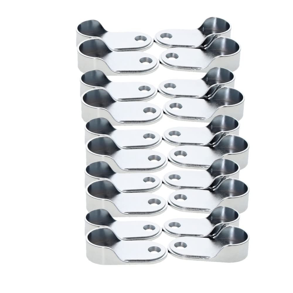 Yinpecly 20 Pack Oval Closet Rod End Supports Zinc Alloy Wardrobe Bracket Closet Rod Holder Pole Socket Fit for Rod Diameter 1"/25.5mm