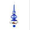 Polish Gallery Christmas Tree Topper Spitz Glass Blown Hand-Decorated White Embellishments (Blue Gloss, 15 Inch) view 1