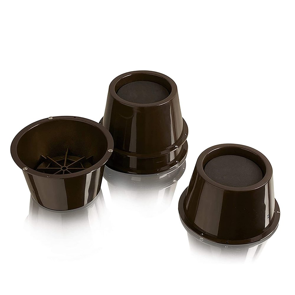 KaysaLY Set of 4 Furniture Raisers, Stable Chair Risers for Bed Chair Desk Table Sofa, Black Foot Bed Riser for Sofa Riser Bed Riser,Brown,M